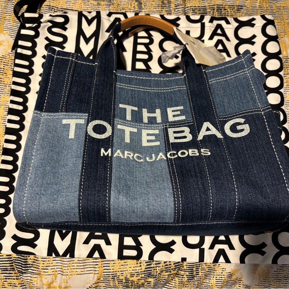 Marc Jacobs Dark and Light Blue Denim Tote